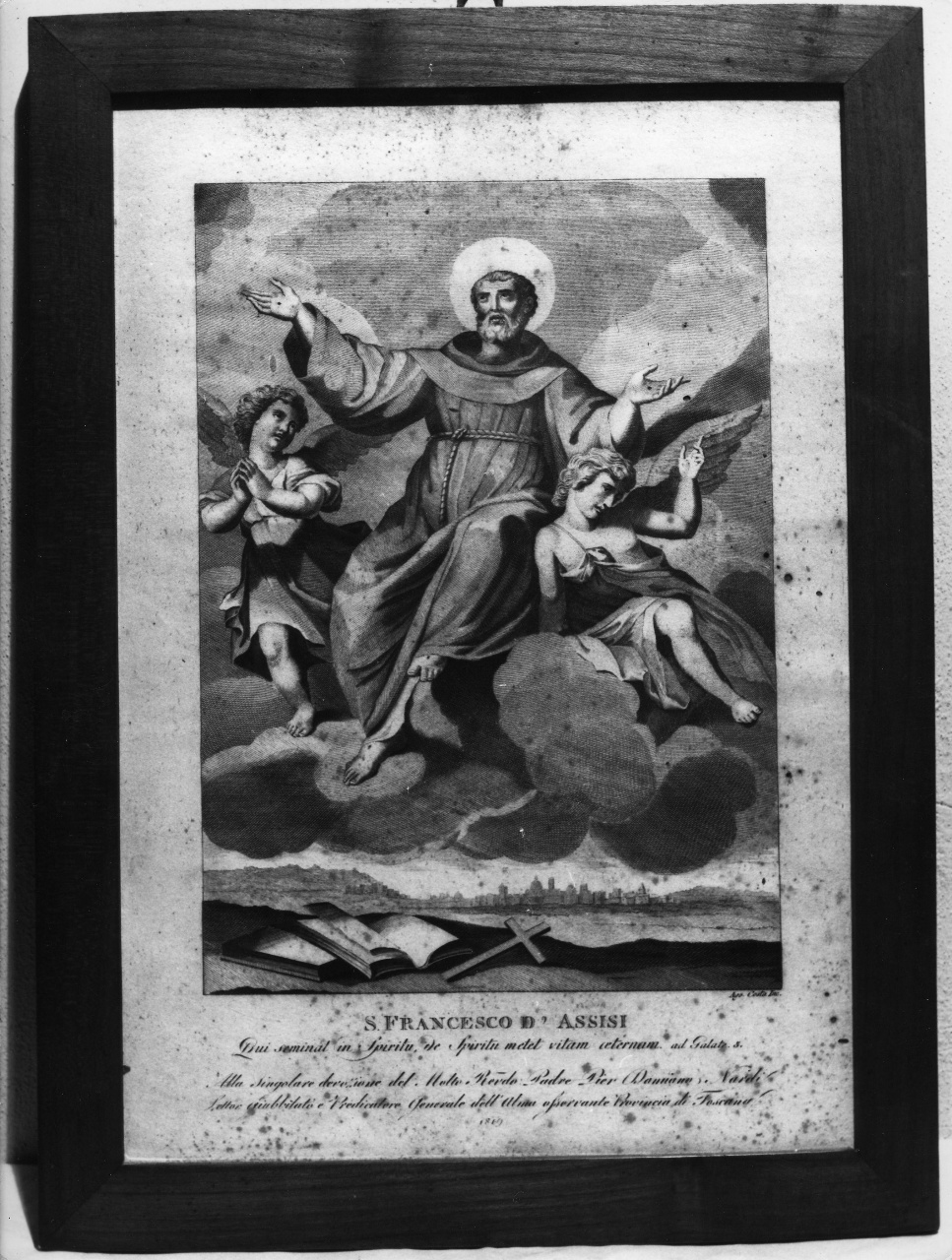San Francesco d'Assisi (stampa) di Costa Agostino (attribuito) (sec. XIX)