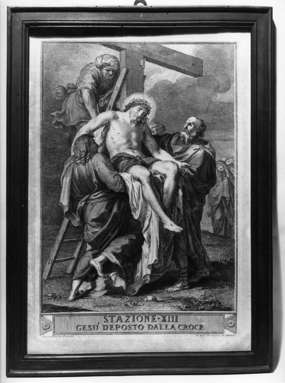stazione XIII: Gesù deposto dalla croce (stampa, serie) di Pozzi Francesco (attribuito) (sec. XVIII)