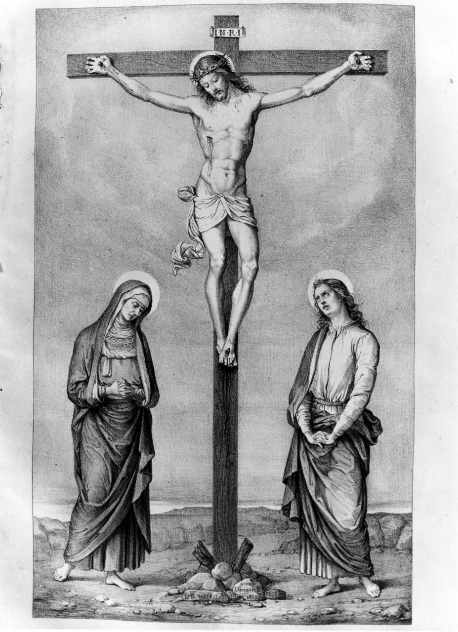 crocifissione (stampa) di Martelli (attribuito) (sec. XIX)