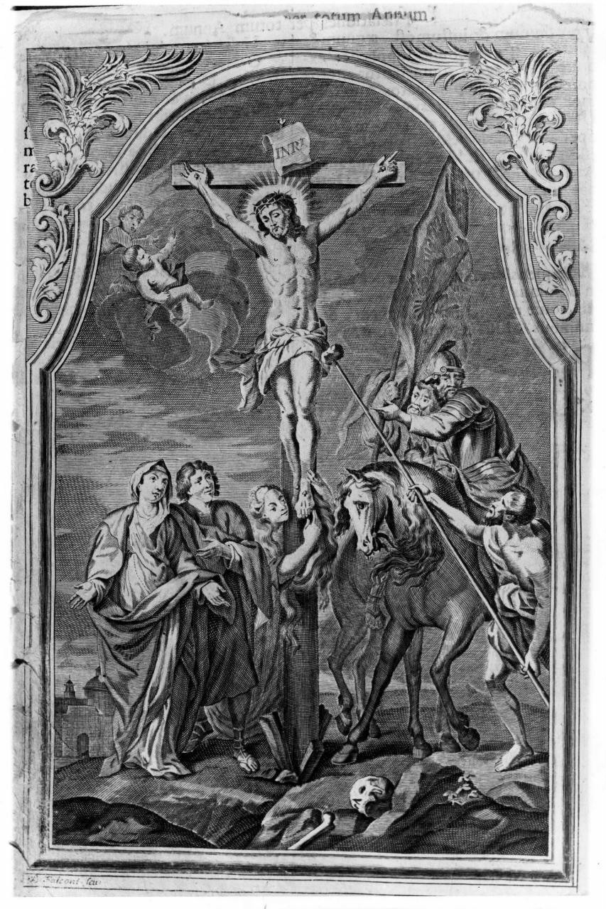crocifissione di Cristo (stampa, serie) di Falconi B (attribuito) (sec. XVIII)