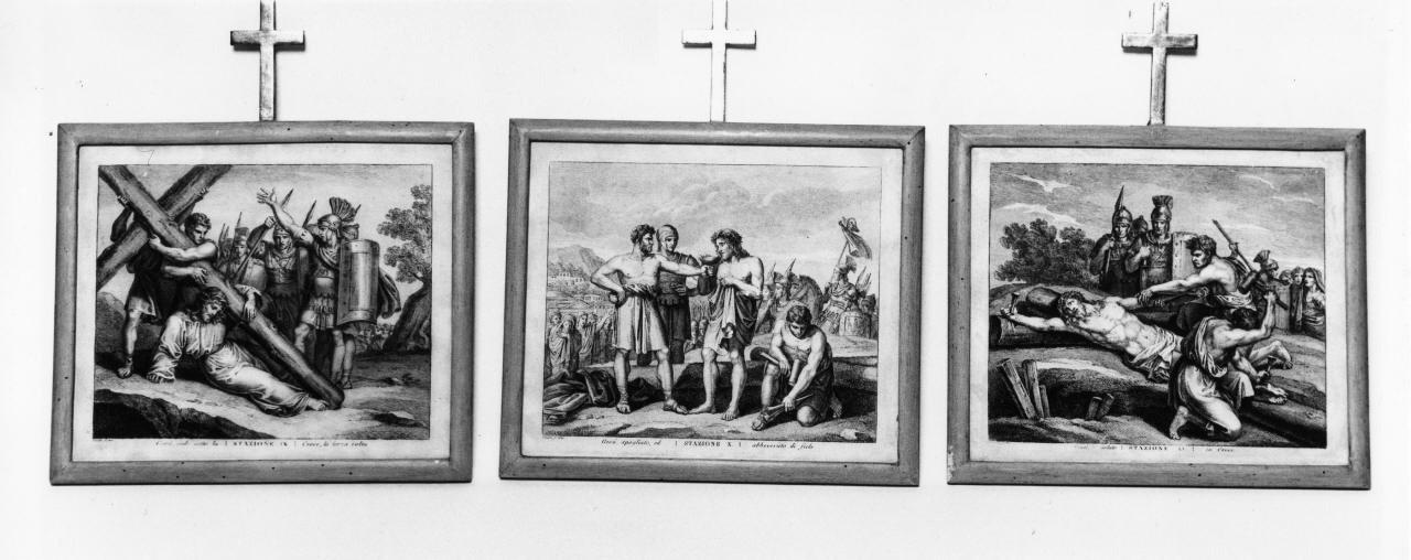 stazione X: Gesù spogliato e abbeverato di fiele (stampa, serie) di Pinelli Bartolomeo (attribuito) (sec. XIX)