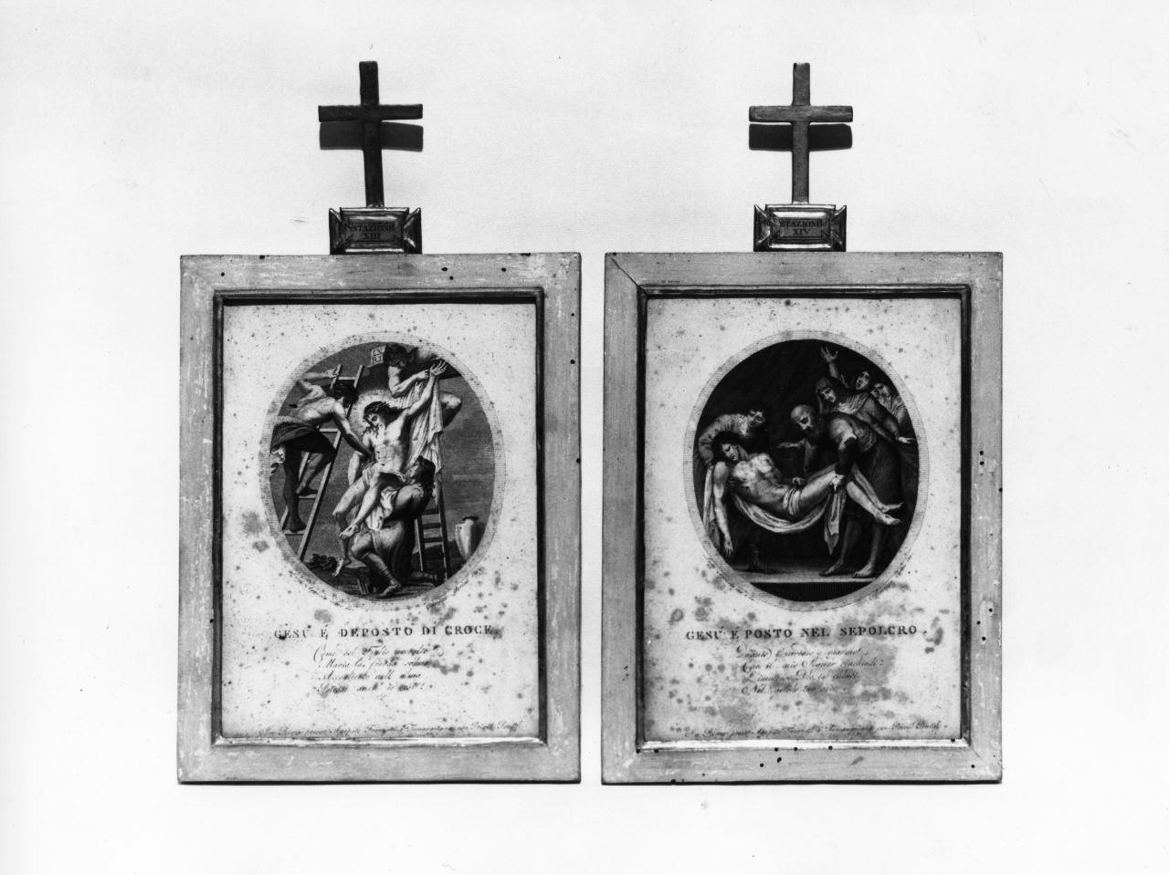 stazione XIII: Gesù deposto dalla croce (stampa) di Agricola Luigi (attribuito) (inizio sec. XIX)