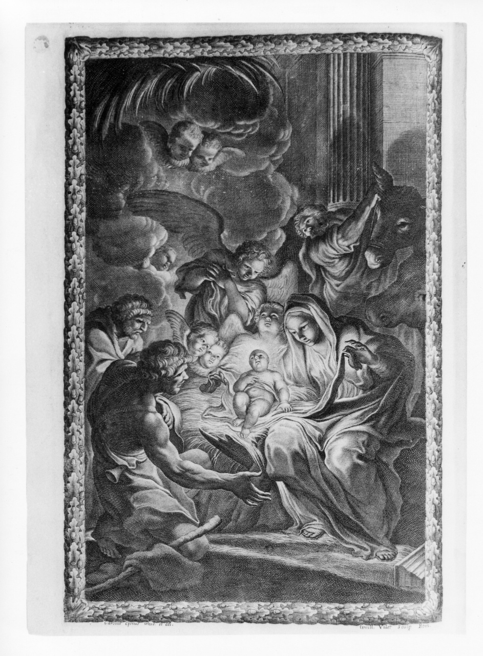 adorazione dei pastori (stampa) di Vallet Guillaume, Cesio Carlo (sec. XVII)