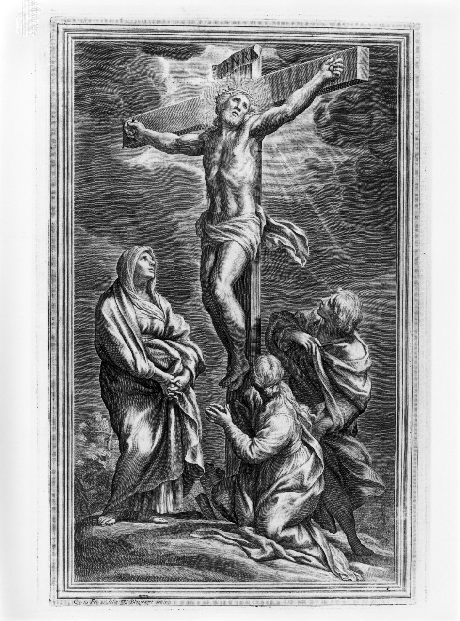 crocifissione di Cristo (stampa) di Bloemaert Cornelis, Ferri Ciro (sec. XVII)
