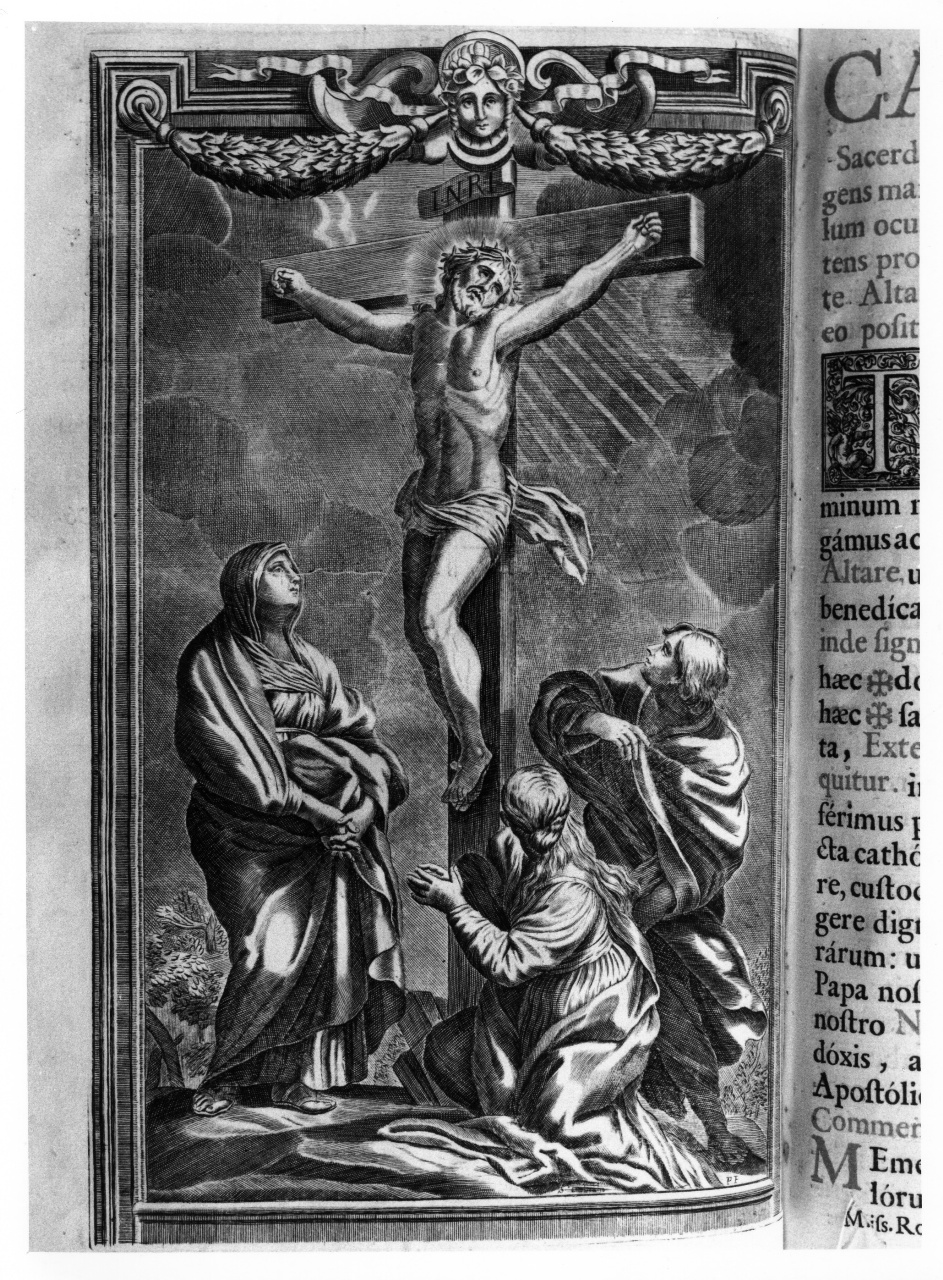crocifissione di Cristo (stampa) di Piccini Elisabetto detta Suor Isabella (sec. XVIII)