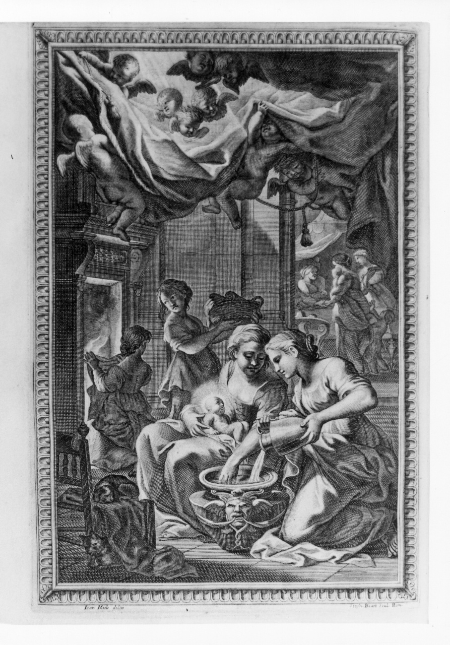 nascita di Maria Vergine (stampa) di Picart Etienne detto Romano, Miel Jan (seconda metà sec. XVII)