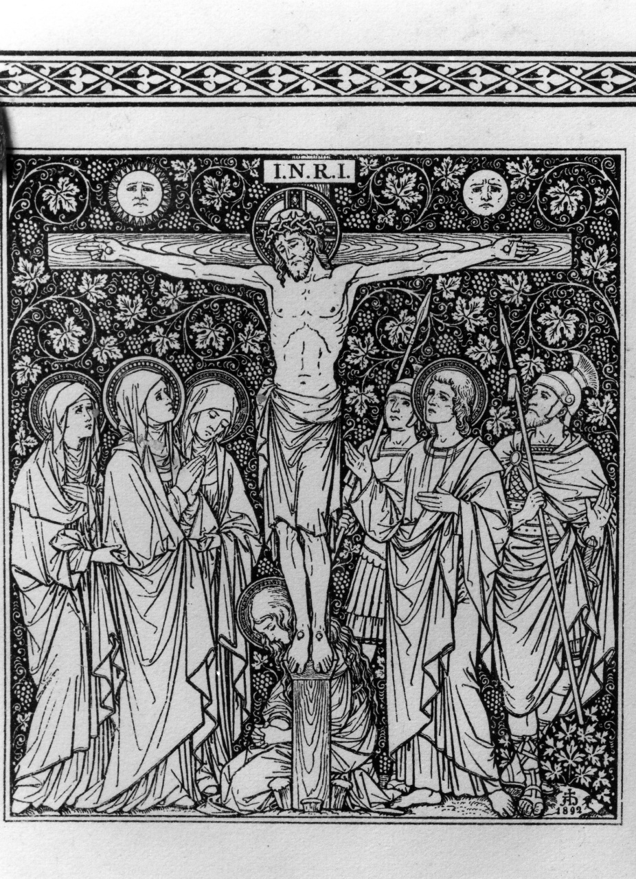 crocifissione di Cristo (stampa smarginata) - ambito italiano (sec. XIX)