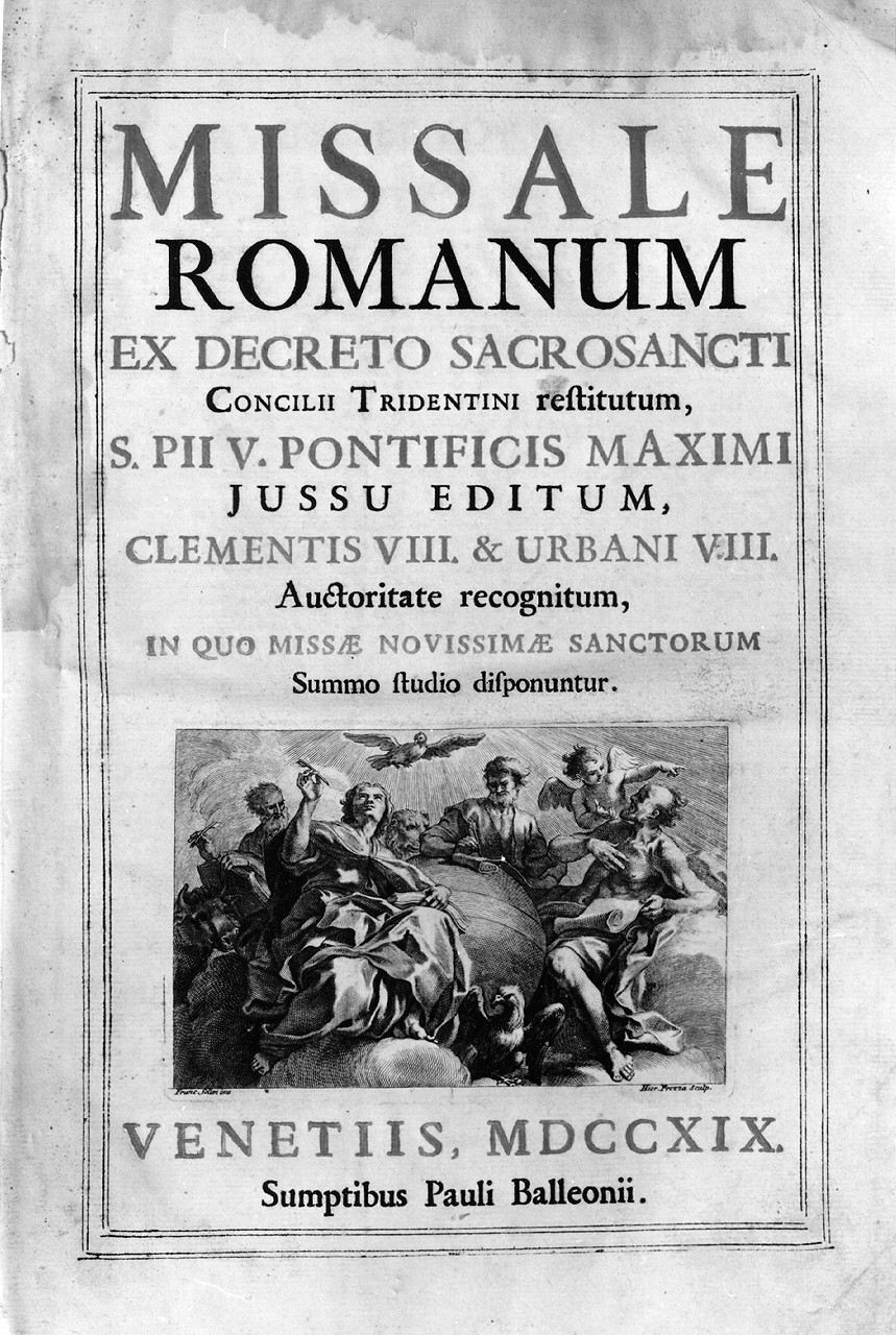 quattro evangelisti ispirati dai loro simboli (stampa) di Frezza Giovanni Girolamo, Solimena Francesco (secc. XVII/ XVIII)