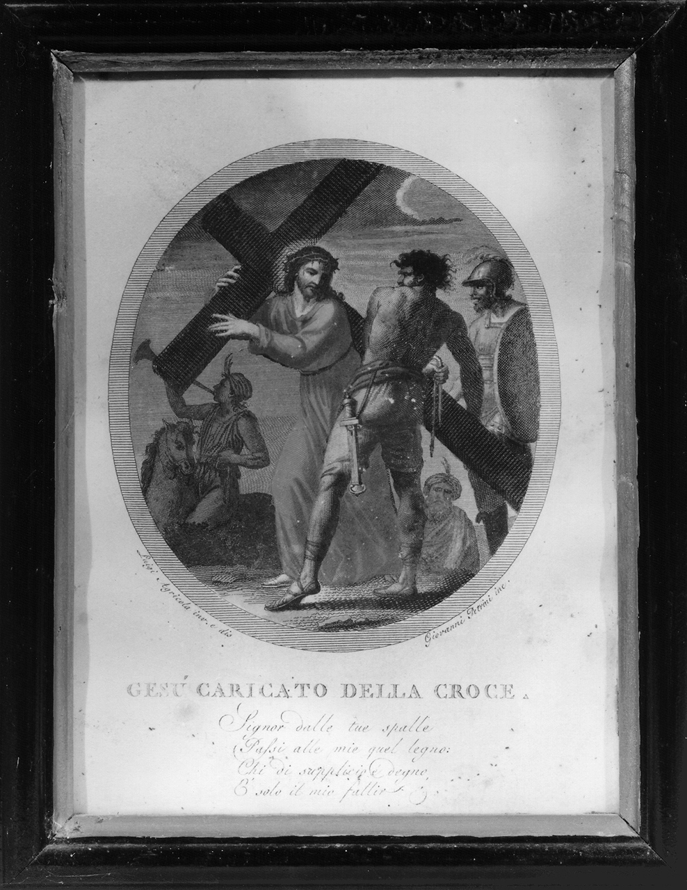 stazione II: Gesù caricato della croce (stampa) di Petrini Giovanni (fine/inizio secc. XVIII/ XIX)