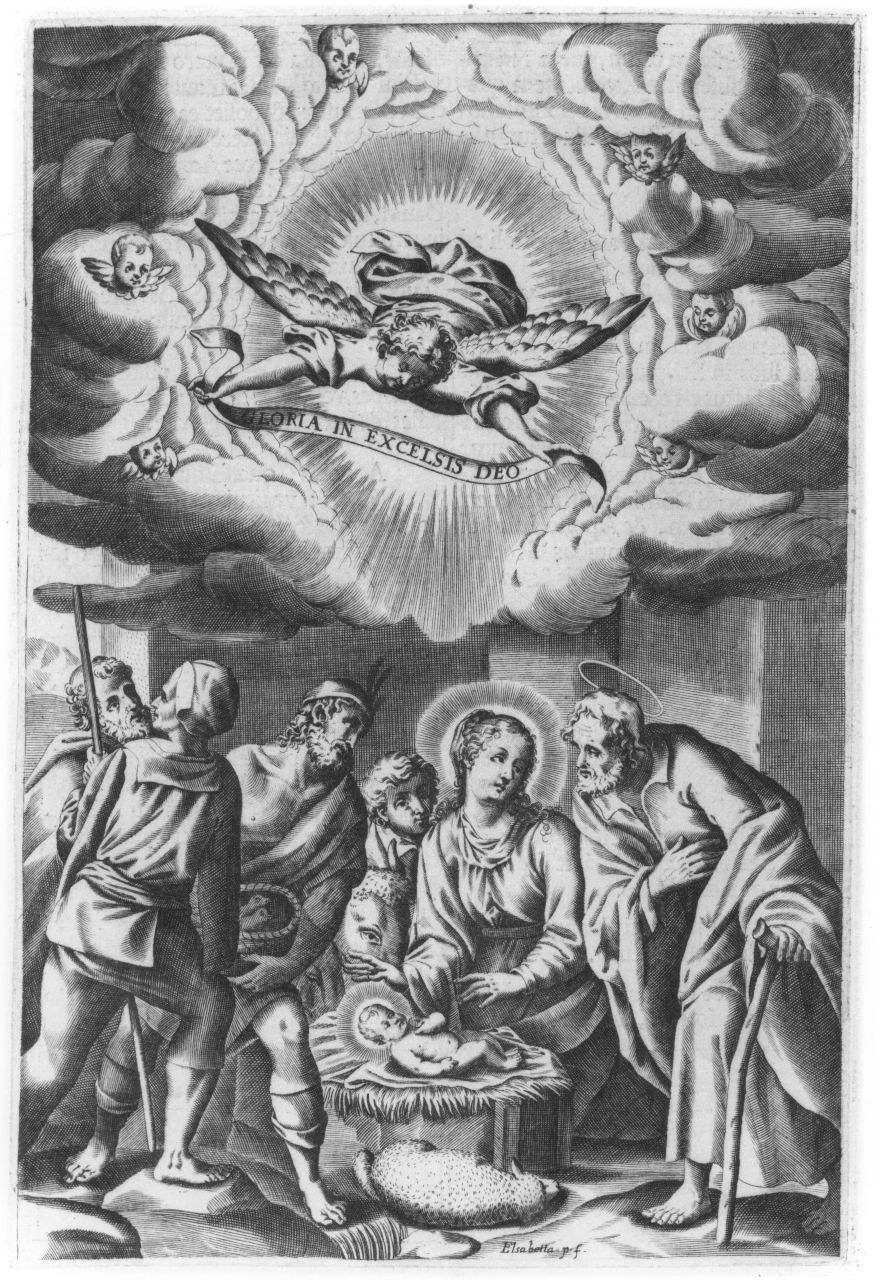 adorazione dei pastori (stampa) di Piccini Elisabetto detta Suor Isabella (sec. XVII)