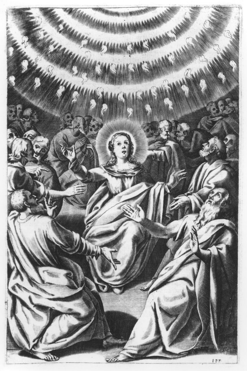 Pentecoste (stampa) di Piccini Elisabetto detta Suor Isabella (sec. XVII)