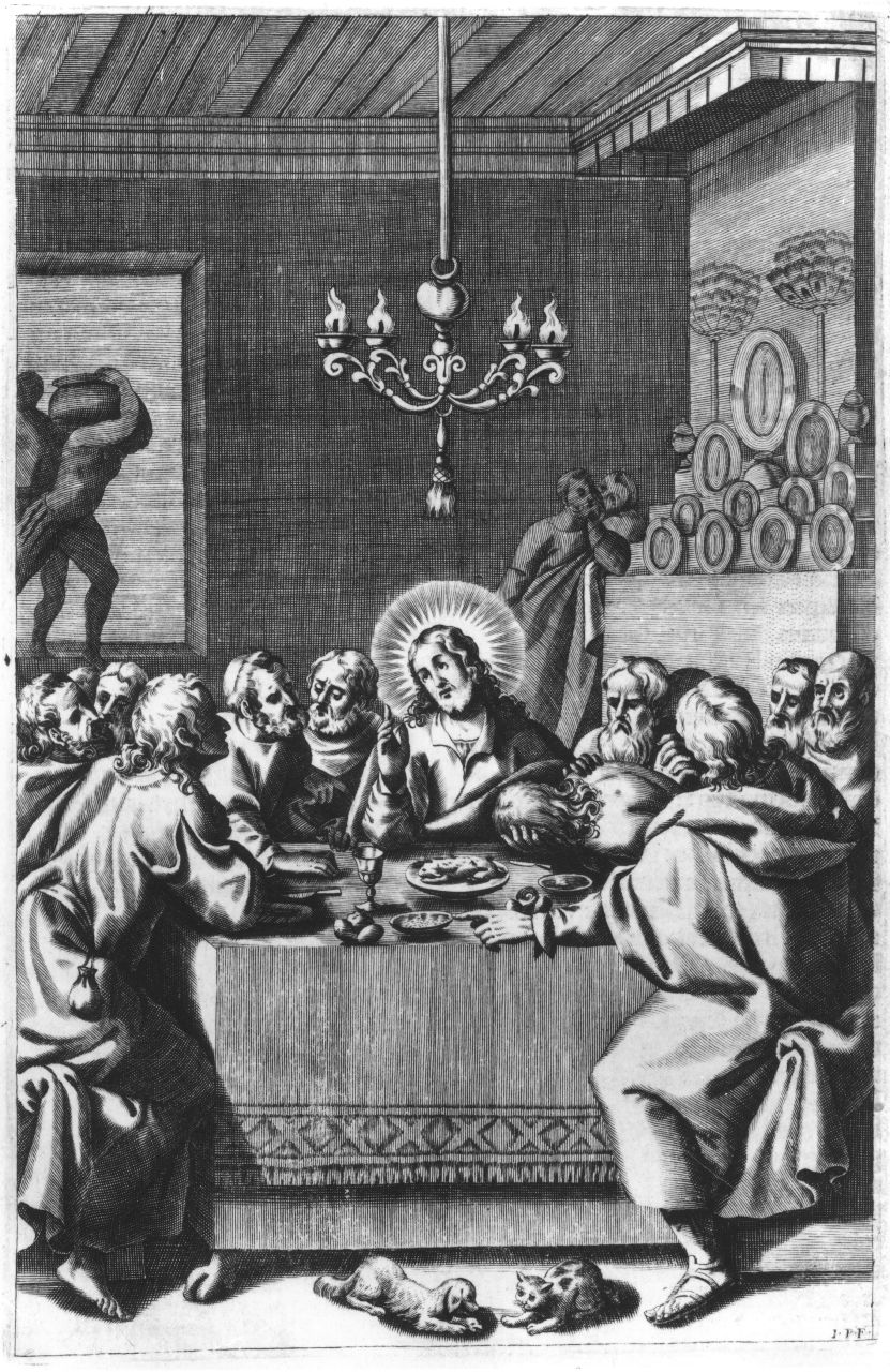 ultima cena (stampa) di Piccini Elisabetto detta Suor Isabella (sec. XVII)