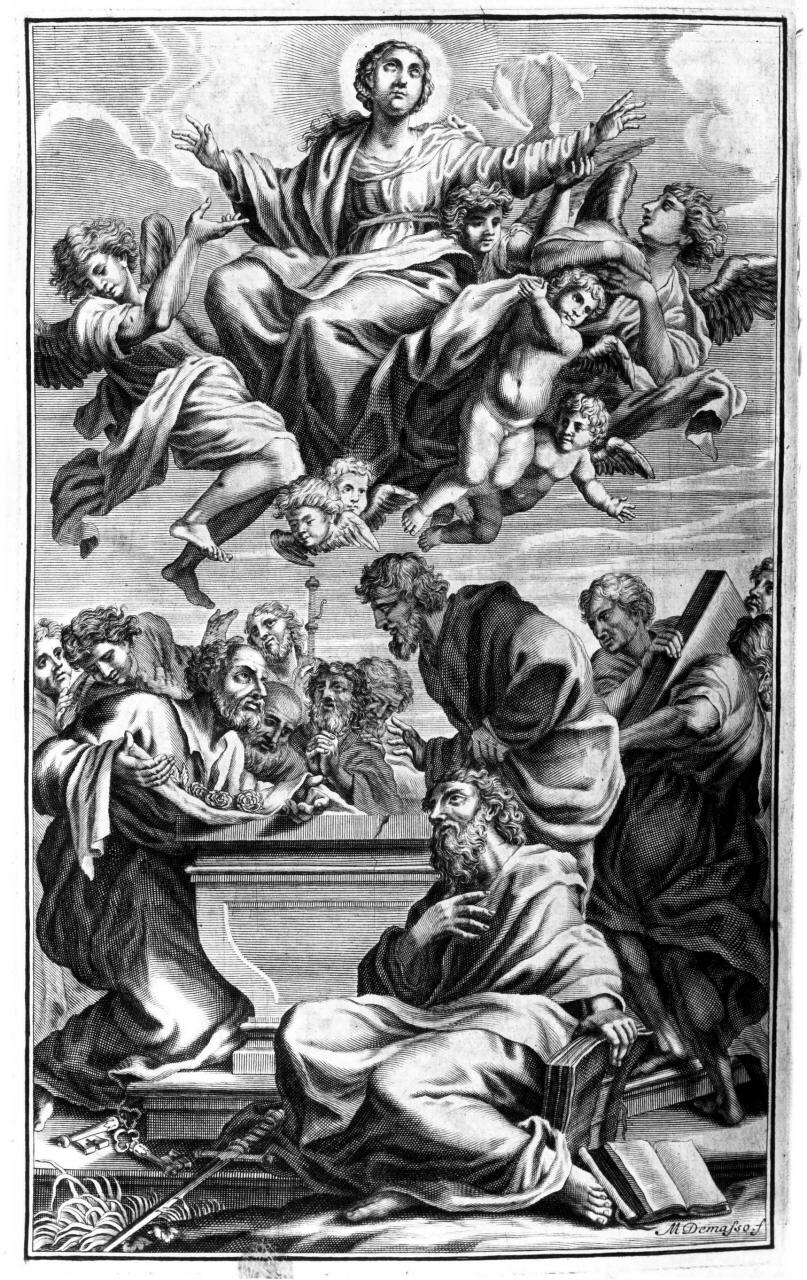 assunzione della Madonna (stampa) di Demasso Michel-Francois (sec. XVIII)