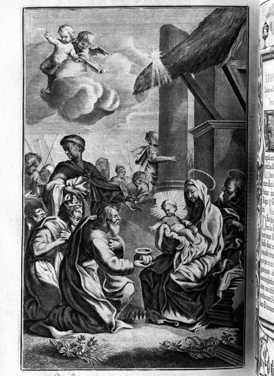 adorazione dei Re Magi (stampa) di Houat François (sec. XVIII)