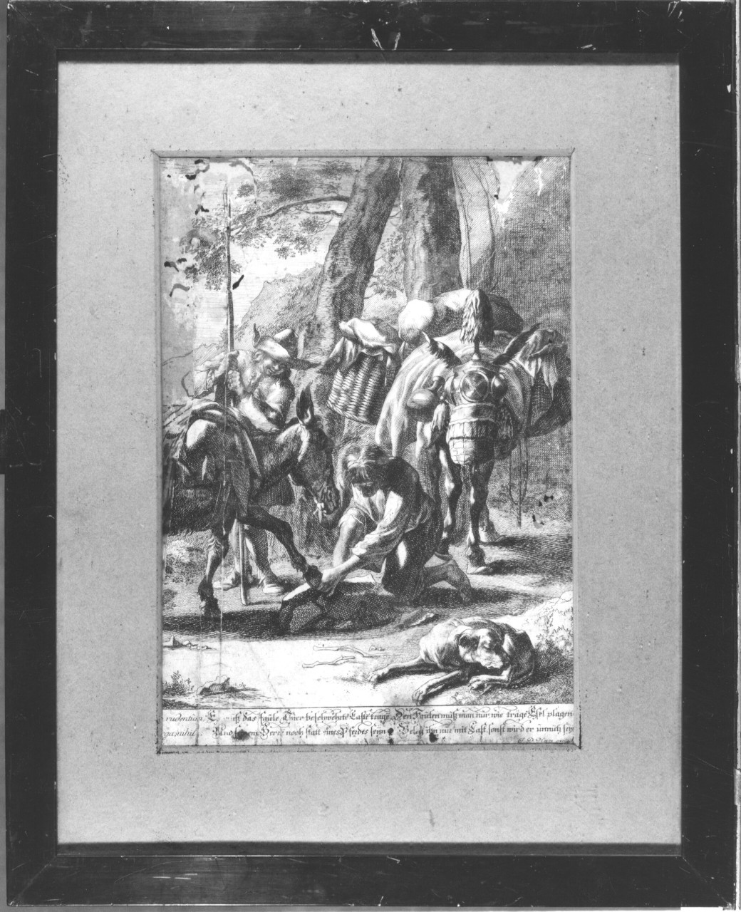 scena campestre con figure (stampa) di Herz Johann Daniel I (sec. XVIII)
