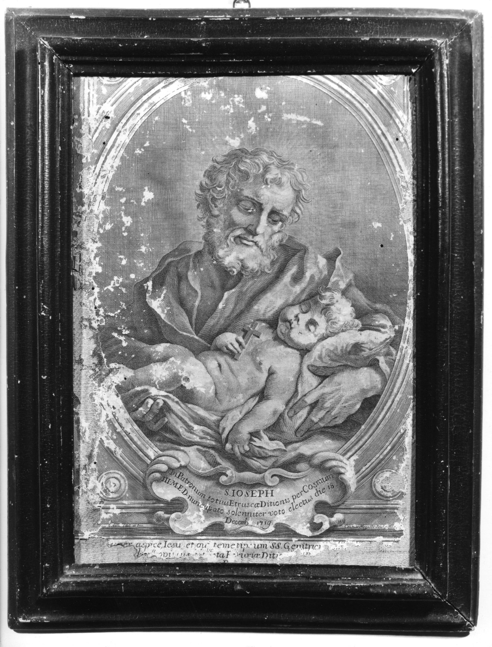 San Giuseppe e Gesù Bambino (stampa) di Mogalli Cosimo (primo quarto sec. XVIII)