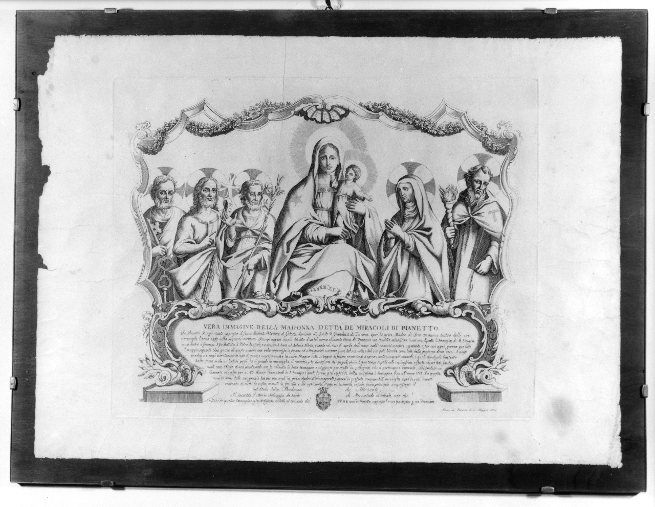 Madonna con Bambino e Santi (stampa) - ambito toscano (primo quarto sec. XIX)