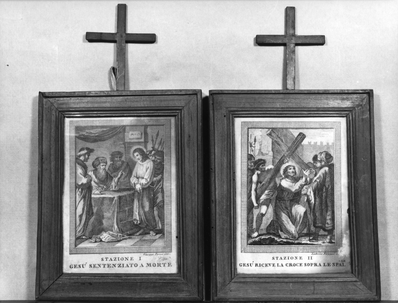 stazioni della via crucis (stampa, serie) di Perini Giuseppe Sforza, Carattoni Francesco, Feliciani Ludovico (ultimo quarto sec. XVIII)