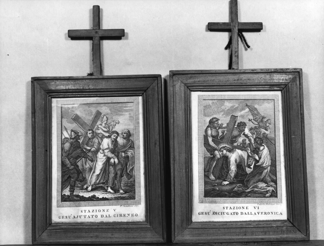 stazione VI: Gesù asciugato dalla Veronica (stampa) di Feliciani Ludovico (ultimo quarto sec. XVIII)