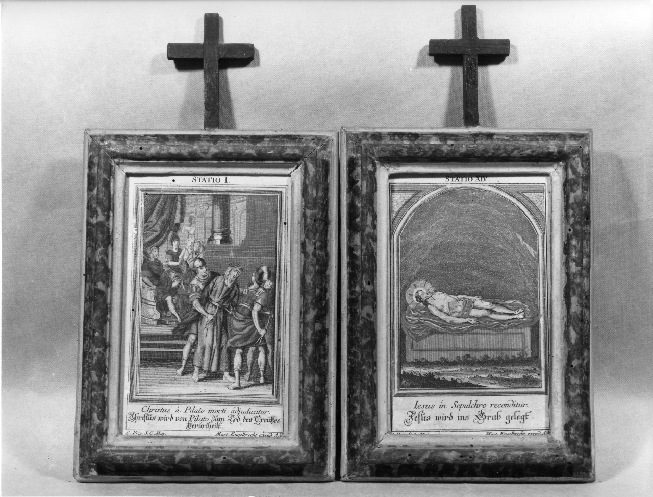 stazione I: Gesù condannato a morte (stampa) di Engelbrecht Martin (prima metà sec. XVIII)