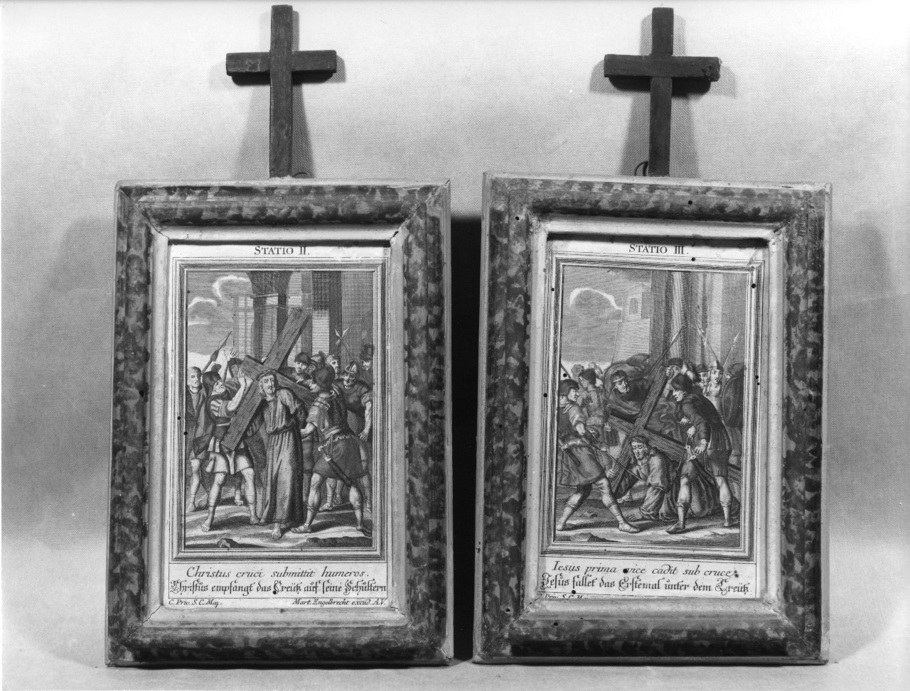 stazione II: Gesù caricato della croce (stampa) di Engelbrecht Martin (prima metà sec. XVIII)