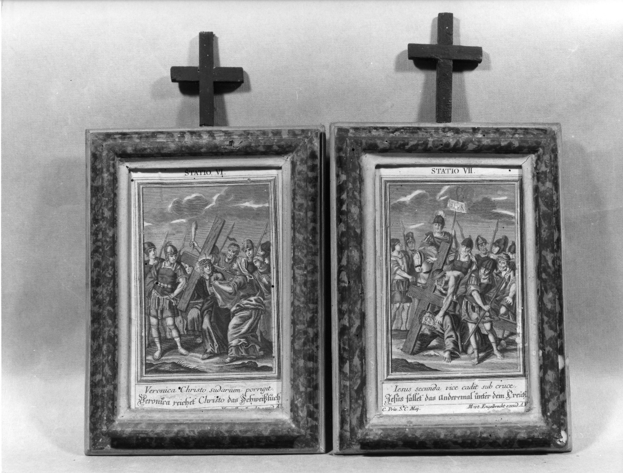 stazione VI: Gesù asciugato dalla Veronica (stampa) di Engelbrecht Martin (prima metà sec. XVIII)