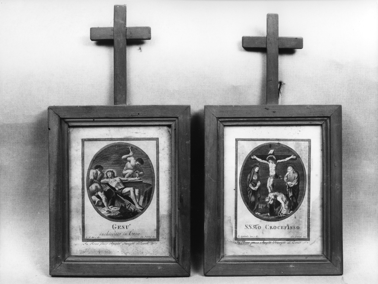 stazione XI: Gesù inchiodato alla croce (stampa) di Agricola Luigi, Petrini Giovanni (fine/inizio secc. XVIII/ XIX)