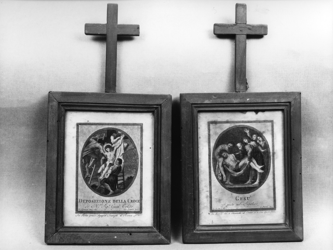 stazione XIV: Gesù deposto nel sepolcro (stampa) di Agricola Luigi, Petrini Giovanni (fine/inizio secc. XVIII/ XIX)