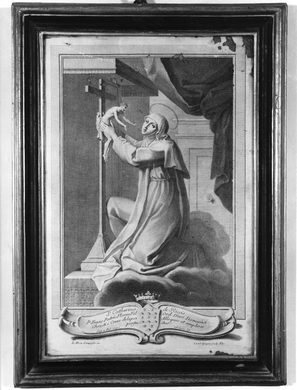 Santa Caterina de' Ricci (stampa) di Campiglia Giovan Domenico, Gregori Carlo (metà sec. XVIII)