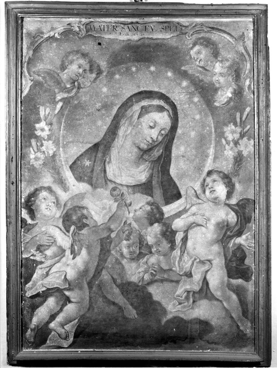 Madonna con angeli (stampa) di Heiss Gottlieb (prima metà sec. XVIII)