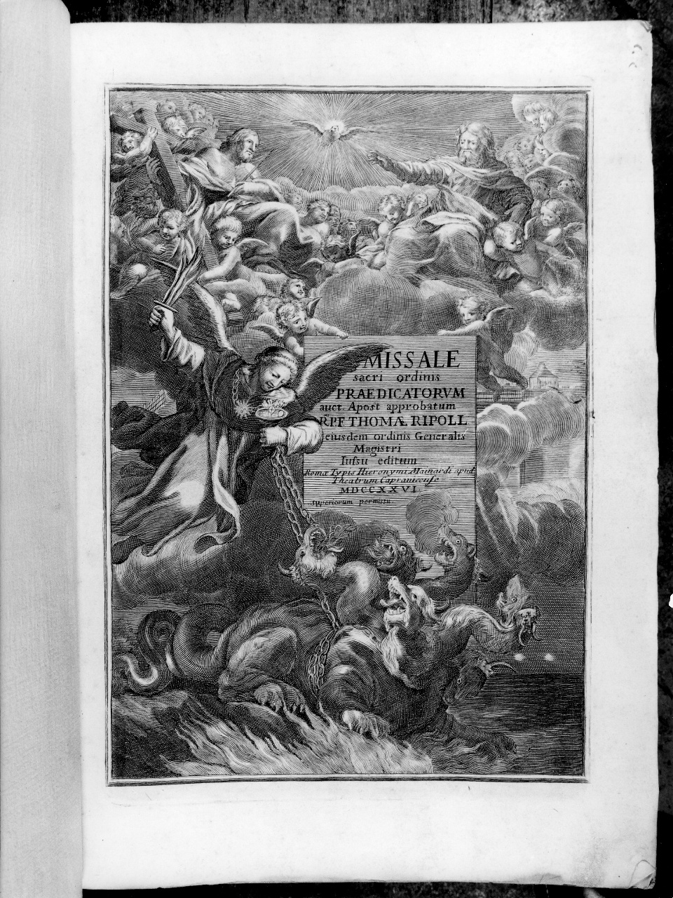 San Tommaso incatena un mostro diabolico (stampa) di Gramignani Antonio (secondo quarto sec. XVIII)