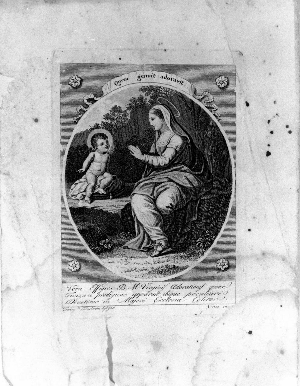 Madonna con Bambino (stampa) di Verico Antonio, Tenderini Francesco (secondo quarto sec. XIX)