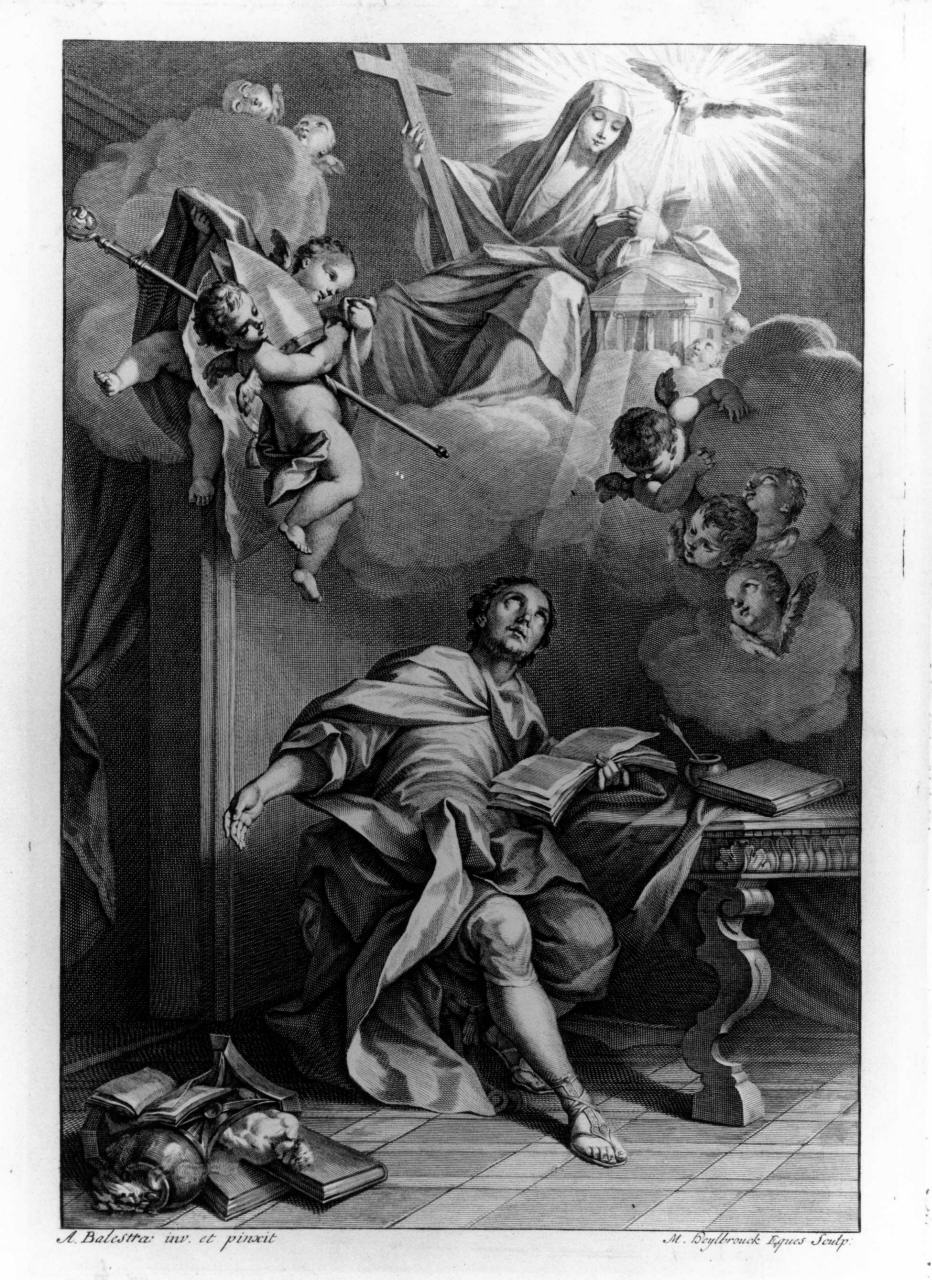 san Benedetto e santa Scolastica (stampa) di Balestra Antonio, Heylbrouck Michael (sec. XVIII)