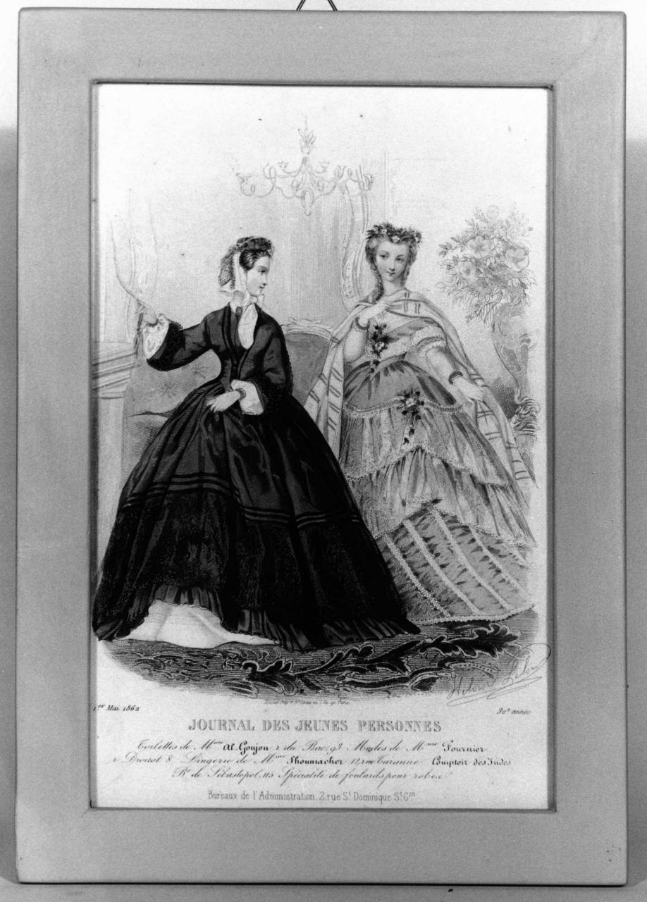 figurino di moda (stampa a colori) di Leloir Heloise (sec. XIX)