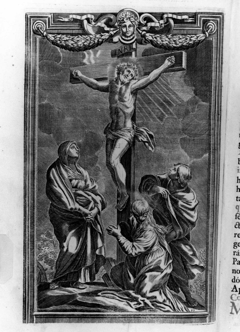 crocifissione di Cristo (stampa) di Piccini Elisabetto detta Suor Isabella (sec. XVIII)