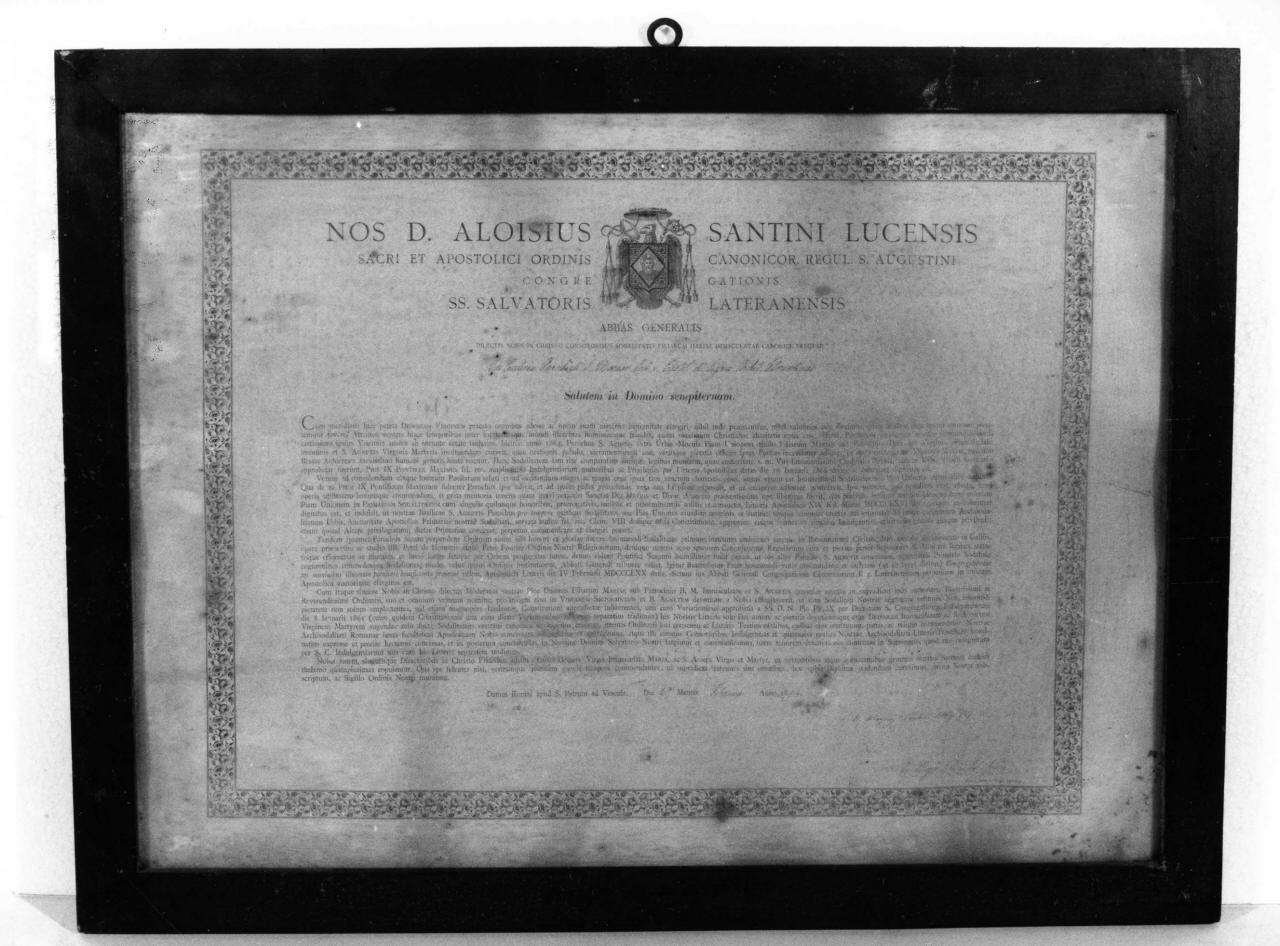 stemma dell'abate Aloisio Santini (stampa) - ambito romano (sec. XIX)