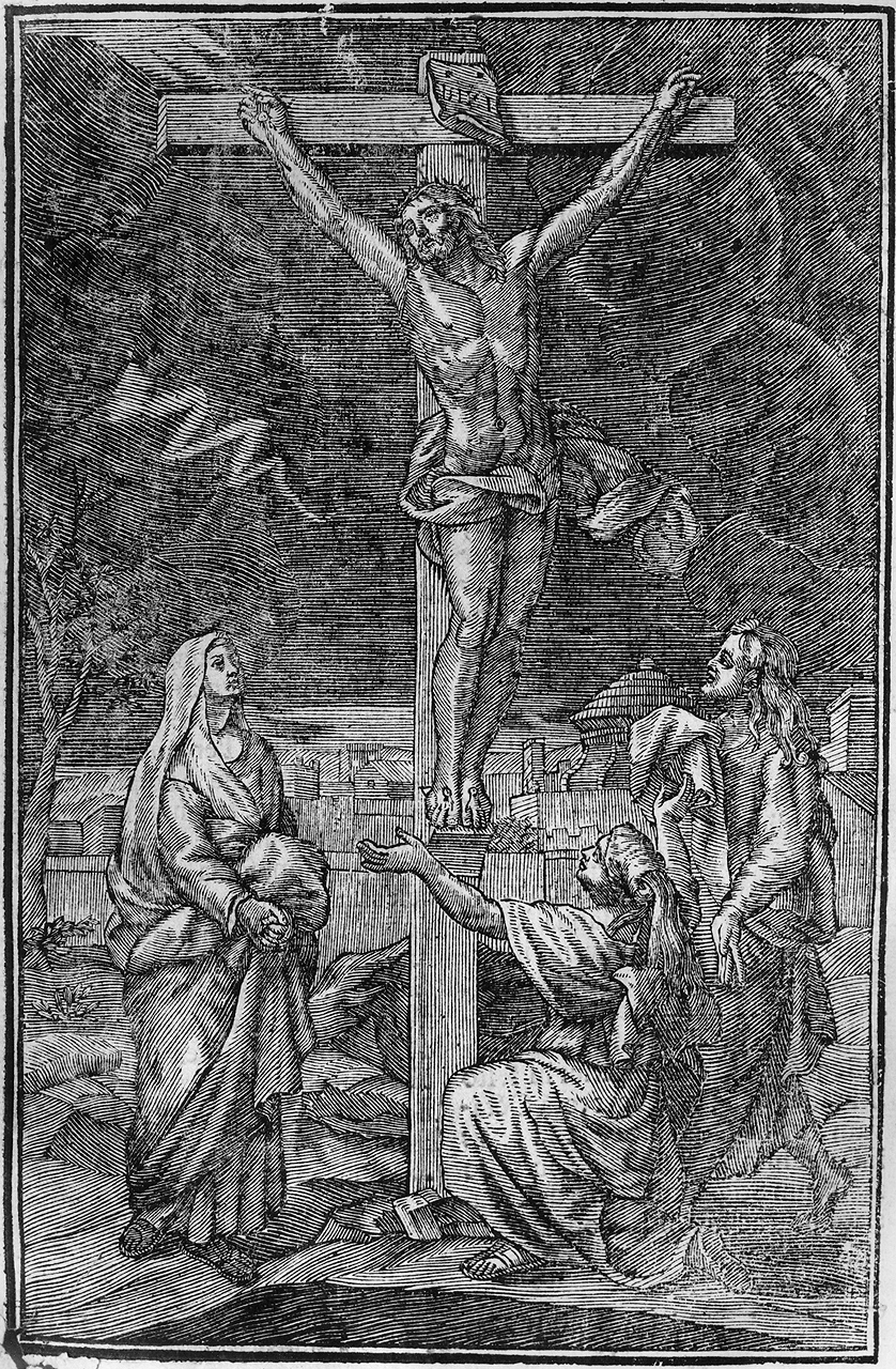 crocifissione di Cristo (stampa) - ambito veneto (seconda metà sec. XVII)