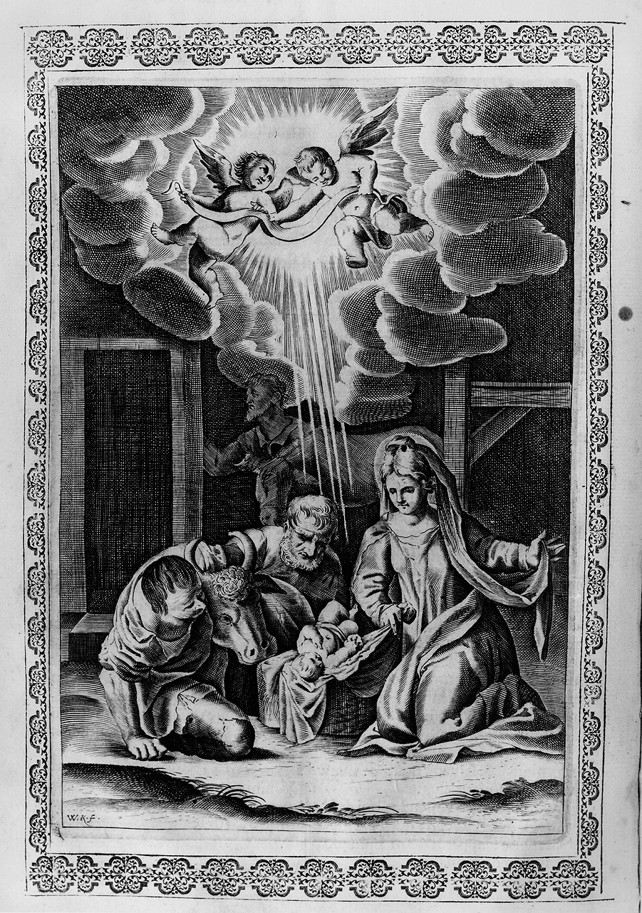 adorazione dei pastori (stampa) di Külan Wolf (prima metà sec. XVII)