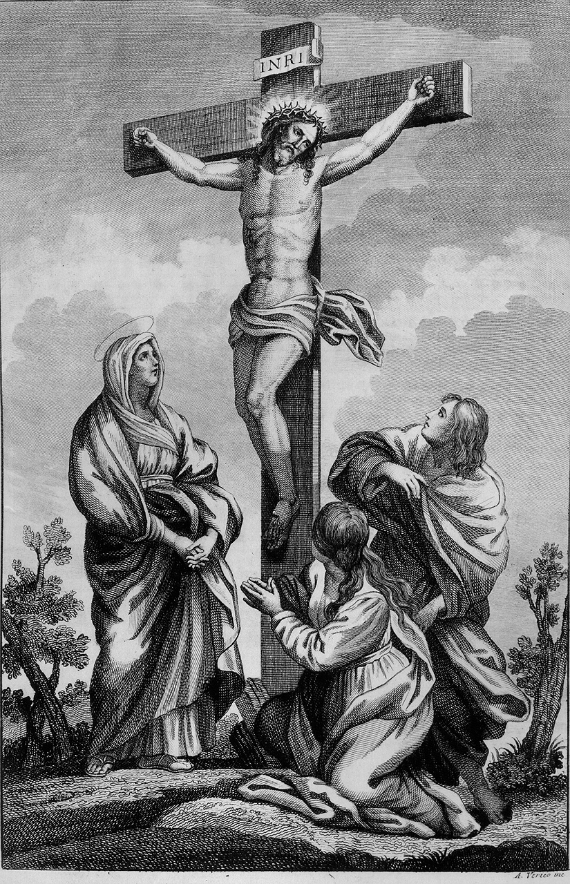 crocifissione di Cristo (stampa) di Verico Antonio - ambito fiorentino (prima metà sec. XIX)