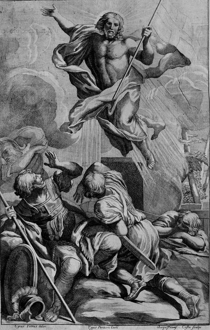 resurrezione di Cristo (stampa) di Costa Agostino, Ferri Ciro (sec. XVIII)