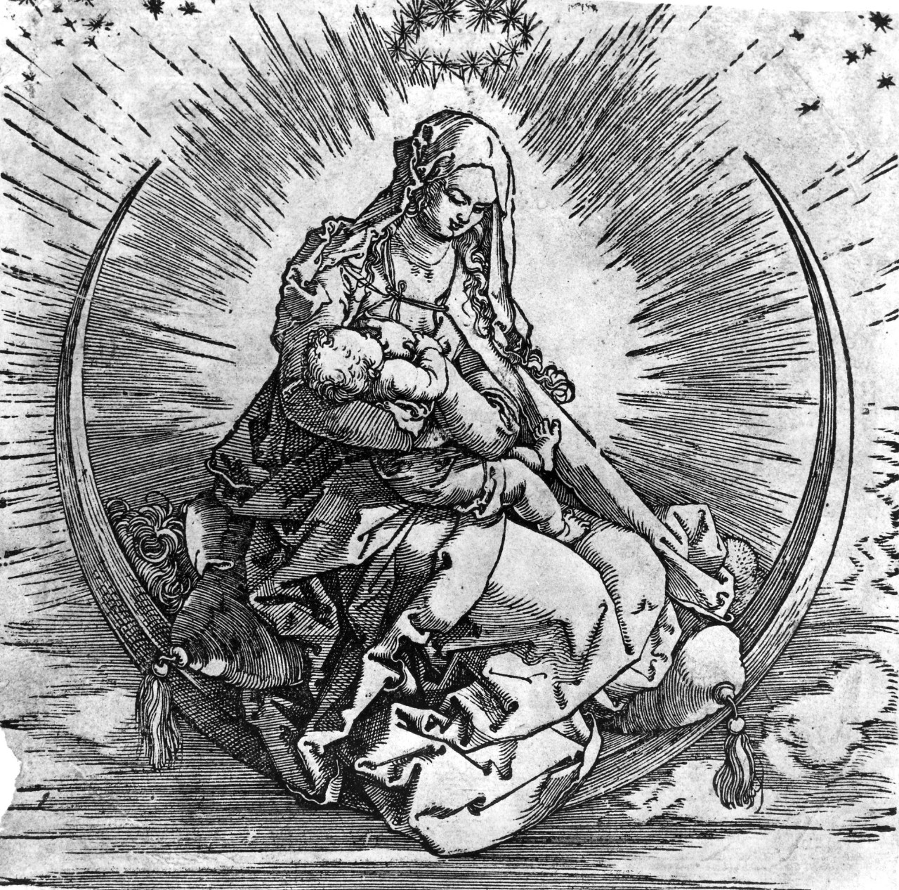 Madonna della Mezzaluna (stampa, serie) di Dürer Albrecht (primo quarto sec. XVI)