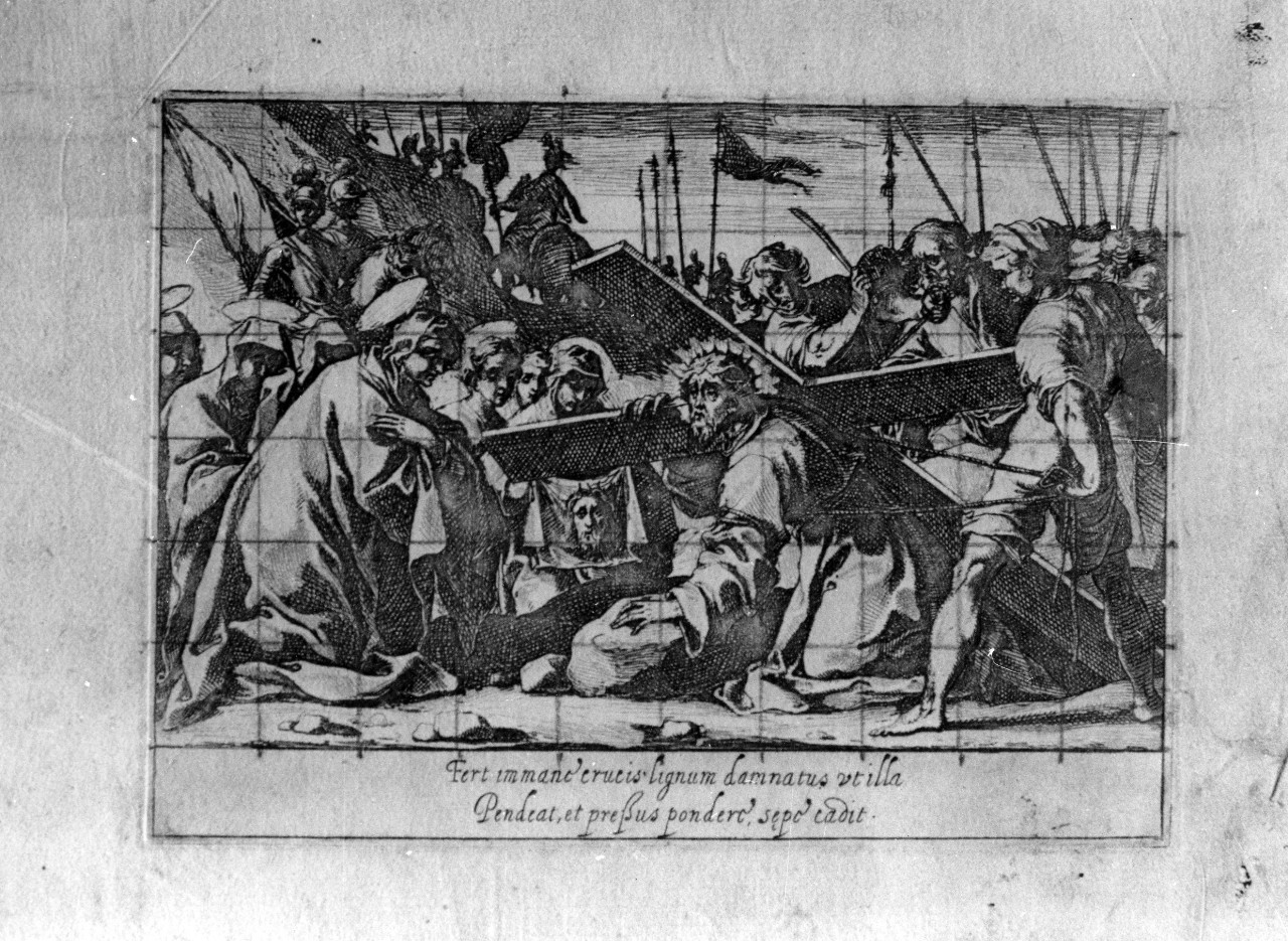 Cristo cade sotto la croce (stampa, serie) di Schiaminossi Raffaello (primo quarto sec. XVII)