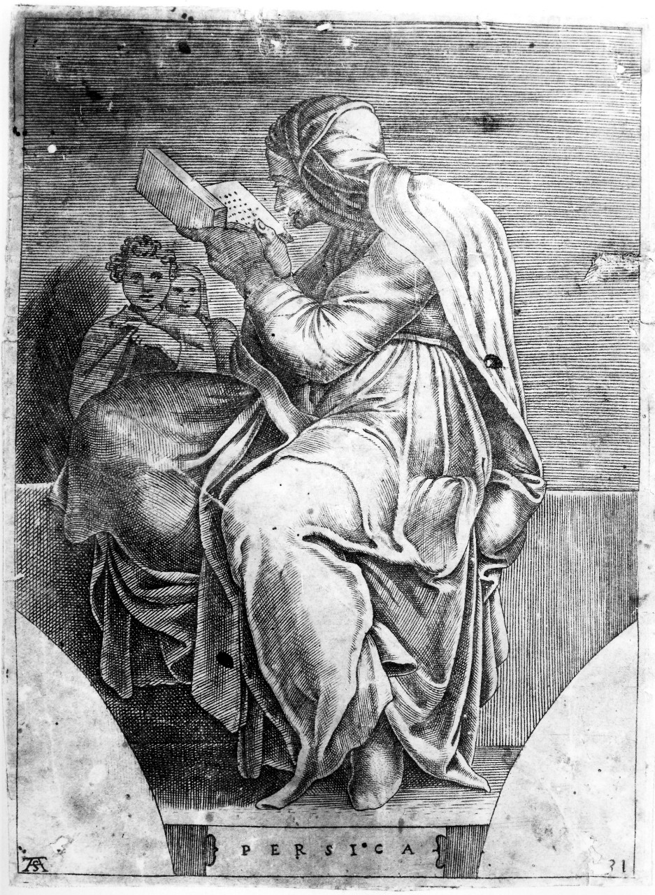 opere di Michelangelo (stampa, serie) di Buonarroti Michelangelo, Scultori Adamo detto Mantovano (ultimo quarto sec. XVI)