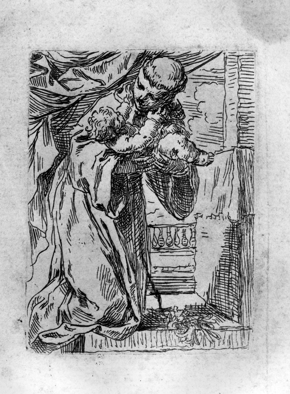 Sant'Antonio da Padova (stampa) di Cantarini Simone (sec. XVII)