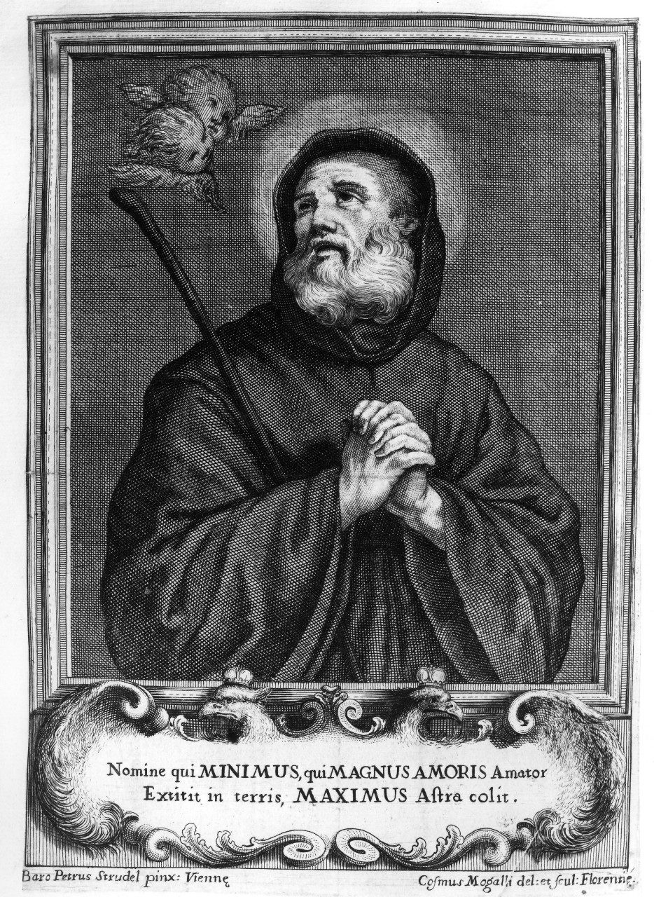 San Francesco di Paola (stampa) di Von Strudel Petrus, Mogalli Cosimo (seconda metà sec. XVIII)