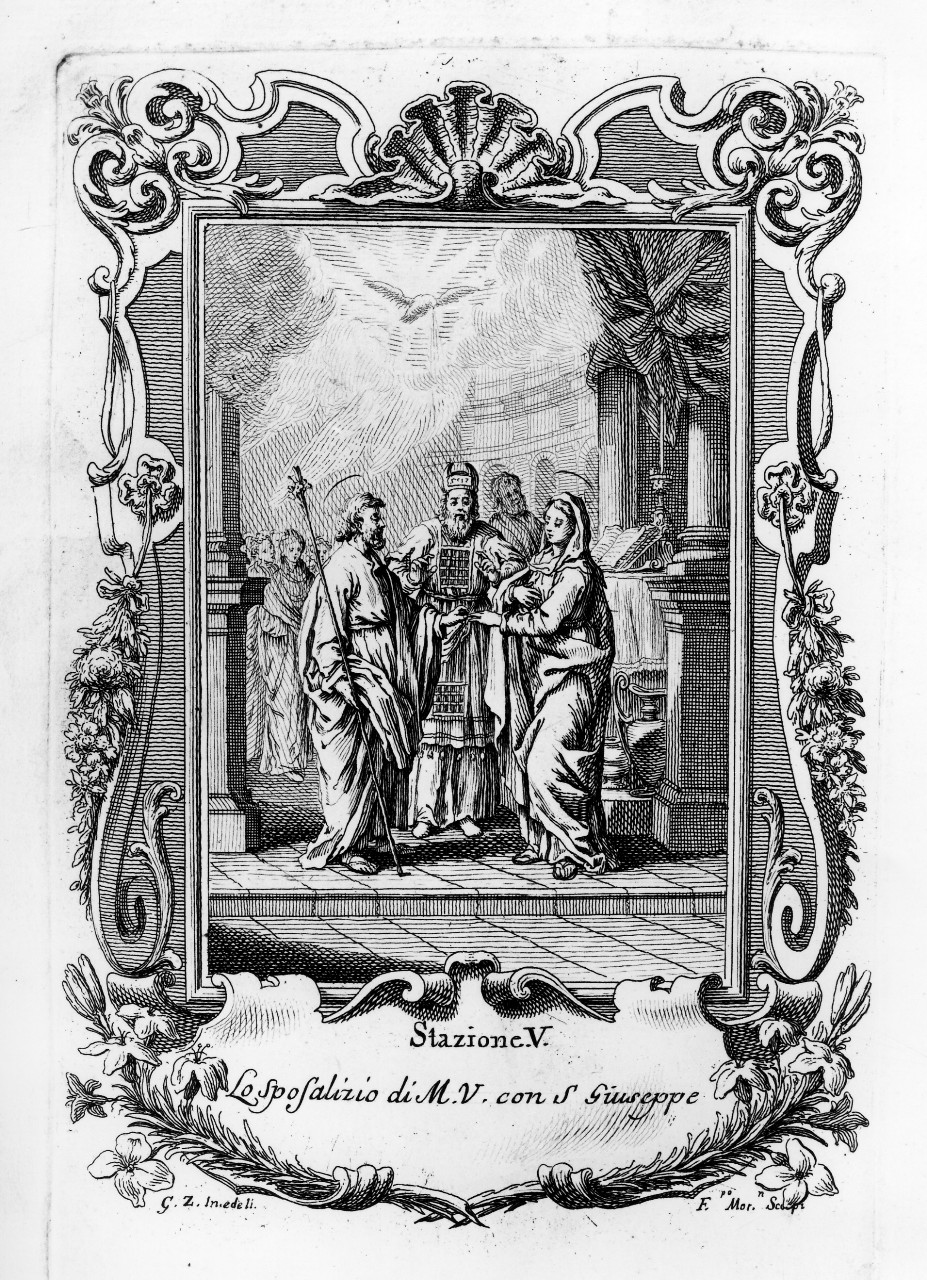 Sposalizio di Maria Vergine (stampa, serie) di Zocchi Giuseppe, Morghen Antonio (terzo quarto sec. XVIII)