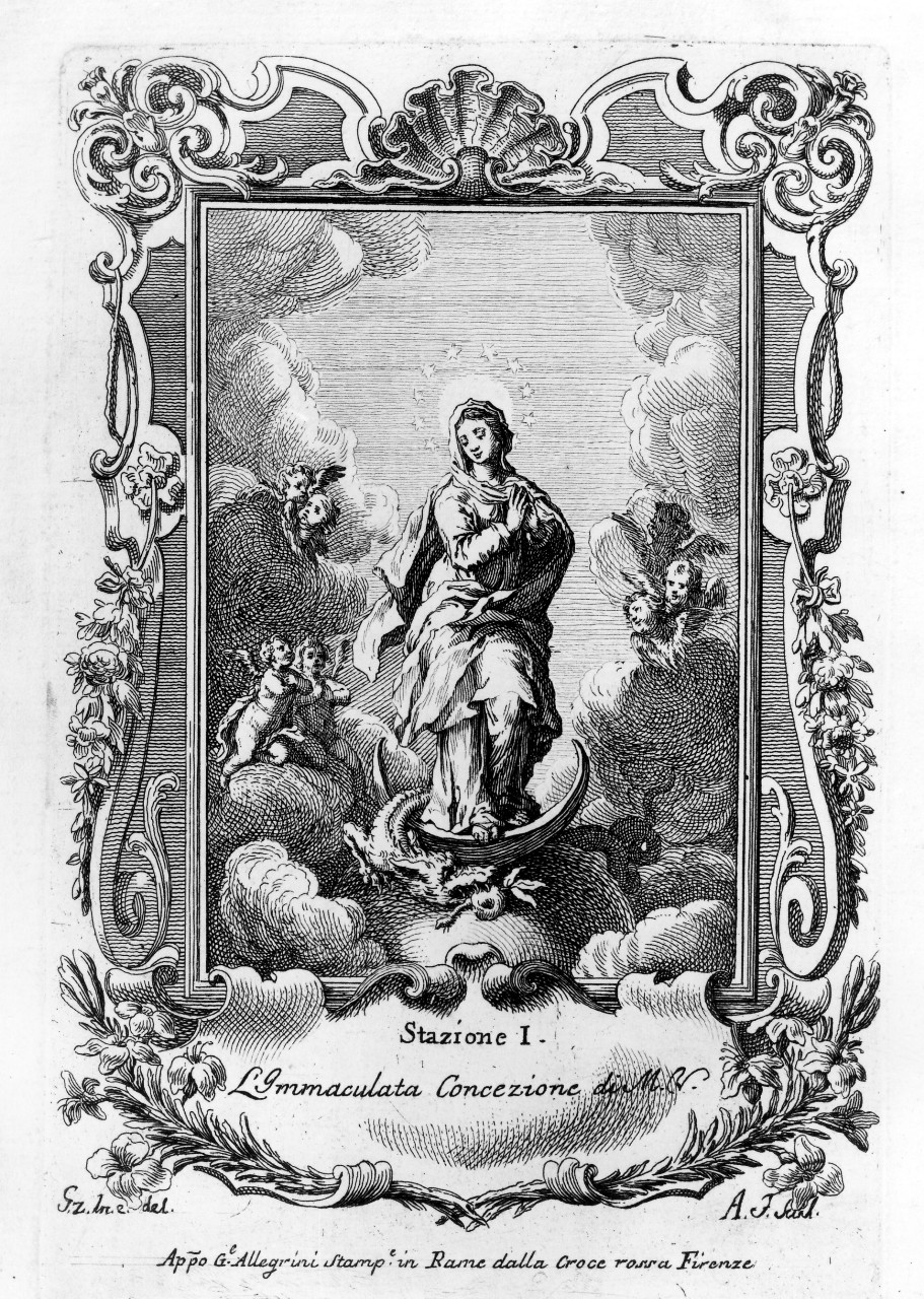 Immacolata Concezione (stampa, serie) di Fiaschi Angelo, Zocchi Giuseppe (seconda metà sec. XVIII)