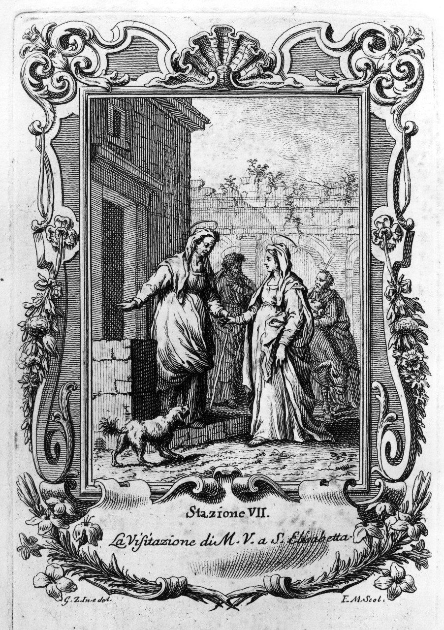 visitazione (stampa, serie) di Zocchi Giuseppe, Morghen Antonio (seconda metà sec. XVIII)
