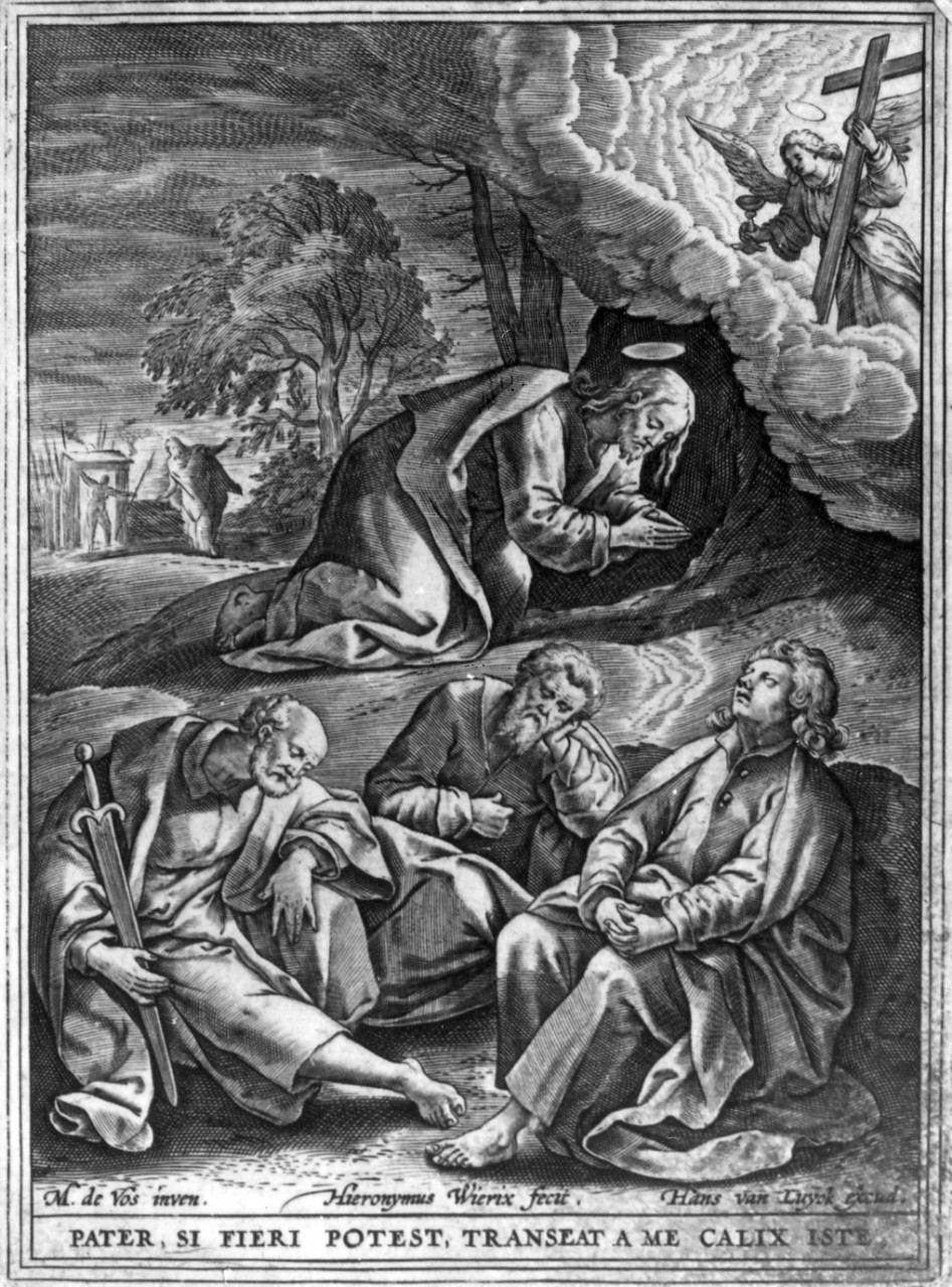 orazione di Cristo nell'orto di Getsemani (stampa, serie) di De Vos Marten, Wierix Hieronymus (seconda metà sec. XVI)