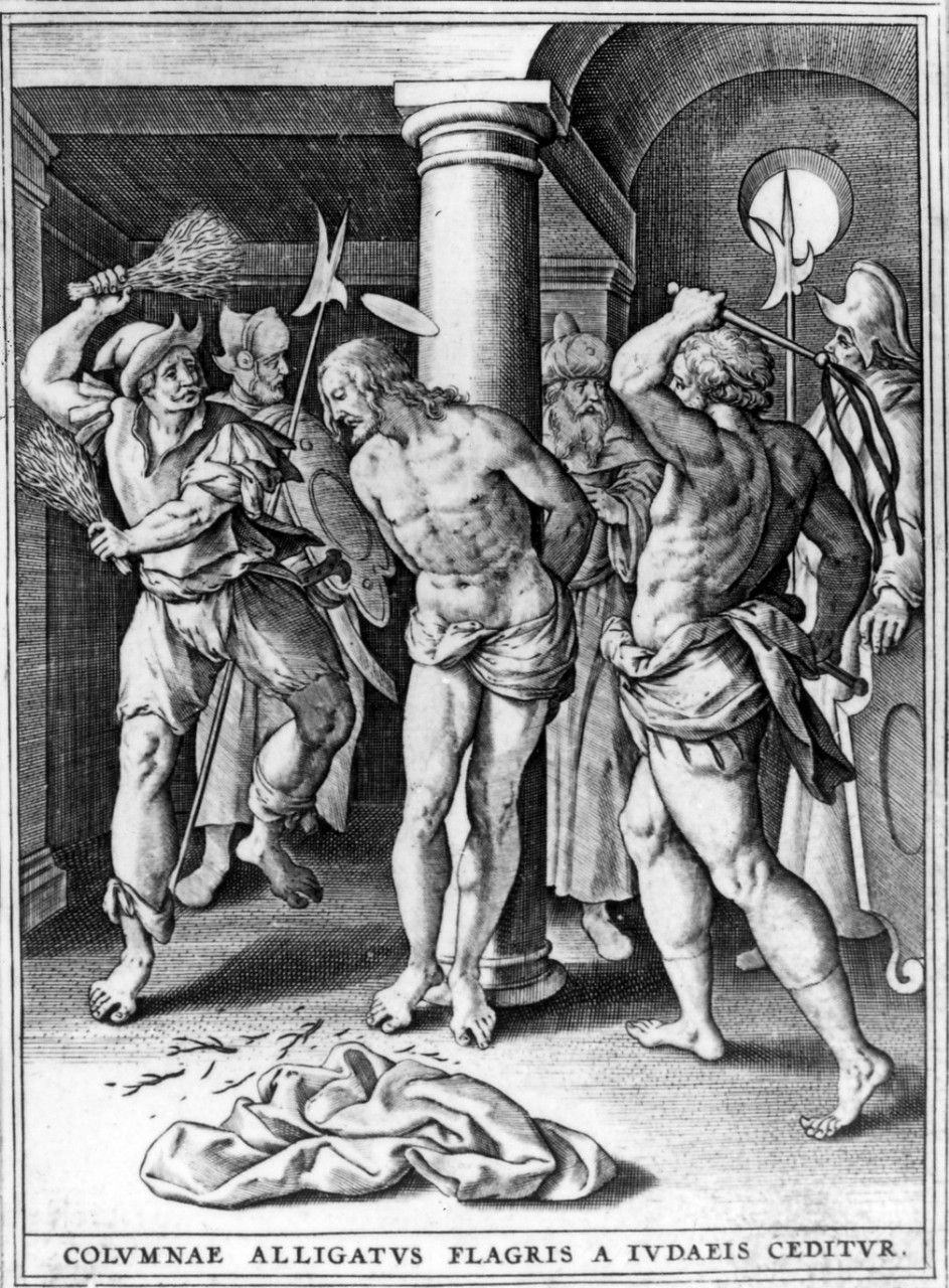 flagellazione di Cristo (stampa, serie) di De Vos Marten, Wierix Hieronymus (seconda metà sec. XVI)